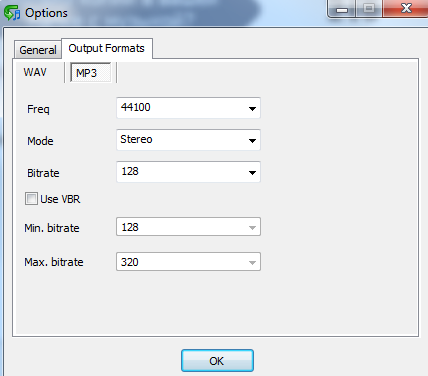 Format settings