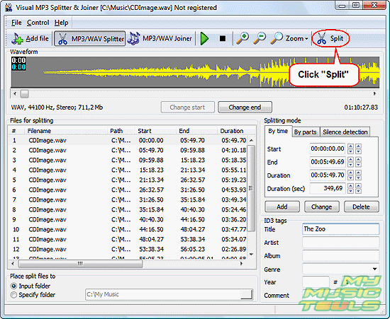 Split WAV according to CUE