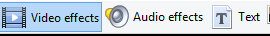 Video effects tab