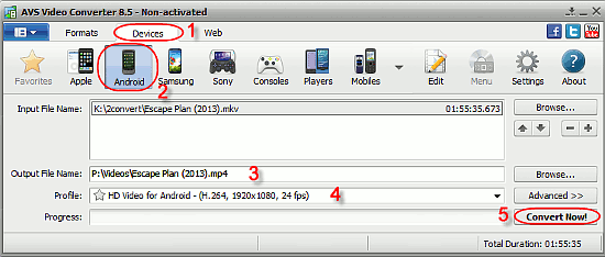 Convert video to Android