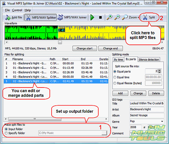 Split all MP3 files