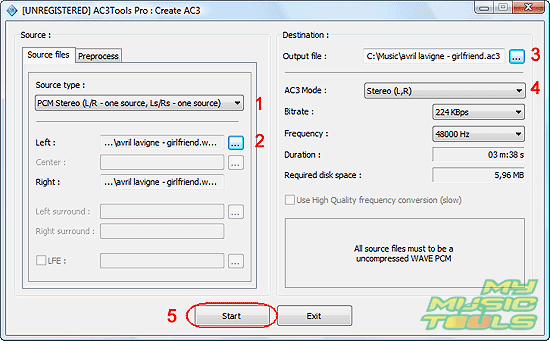 Convert WAV to AC3