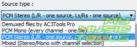 Select source type for AC3