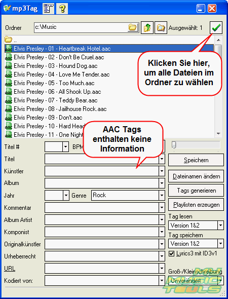 AAC Dateien whlen