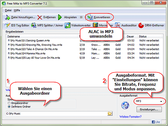 ALAC in MP3 umwandeln