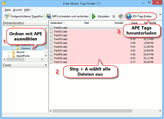 APE Dateien auswhlen