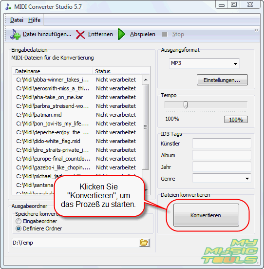 MIDI in MP3 Konvertieren