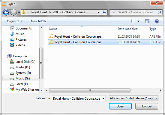CUE-Datei ffnen