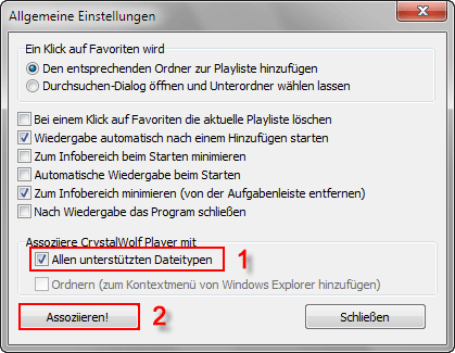 Player mit allen untersttzten Audiodateien assoziieren
