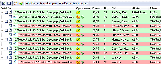 Doppelte Musikdateien