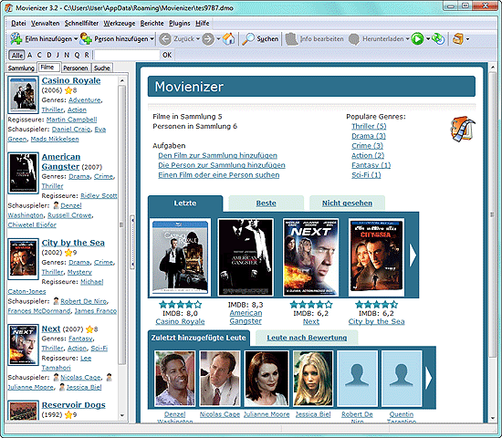 Demo-Filmdatenbank in Movienizer