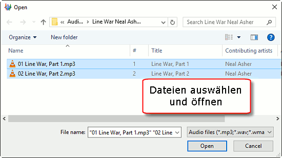 MP3 Dateien ffnen