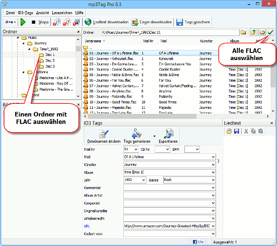 FLAC Dateien auswhlen