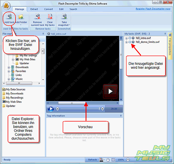 Ihre Flash-Datei hinzufgen