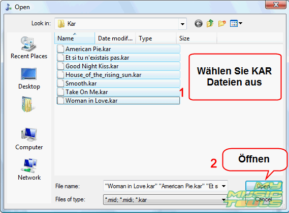 KAR Dateien finden und ffnen