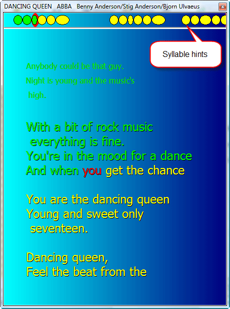 Liedtext fr Karaoke