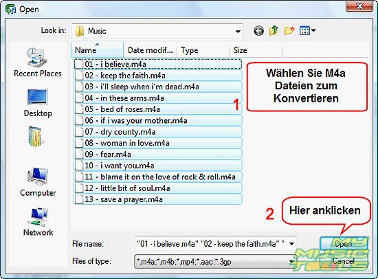 M4A Dateien ffnen