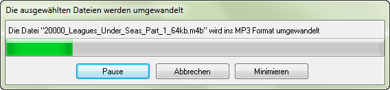 M4b wird in MP3 umgewandelt