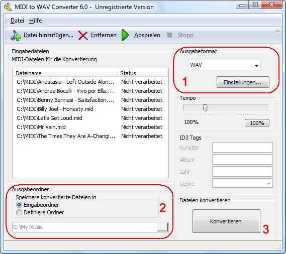 MIDI zu WAV konvertieren