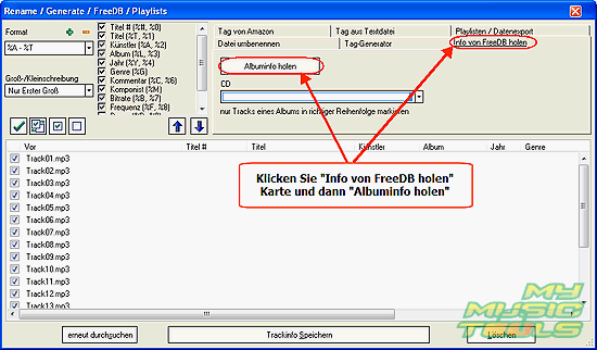 Info von FreeDB holen