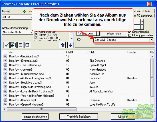 ID3 Info aktualisieren