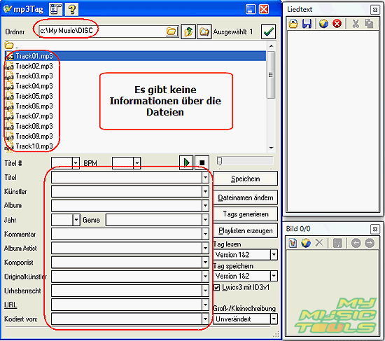 Keine ID3 Information ist vorhanden