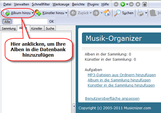 Musikalbum hinzufgen