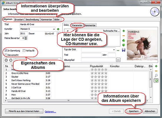 Information ber das Album