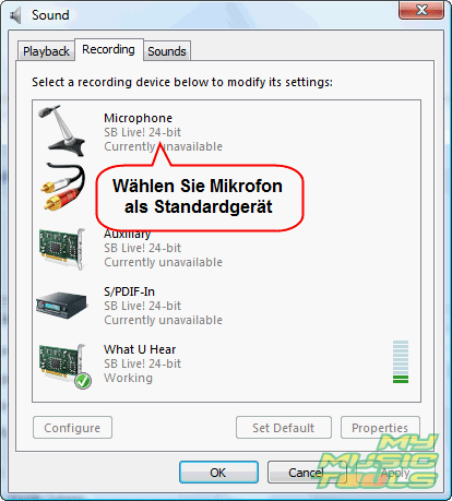 Mikrofon einstellen