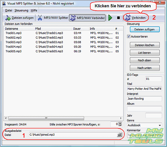 MP3 Dateien verbinden