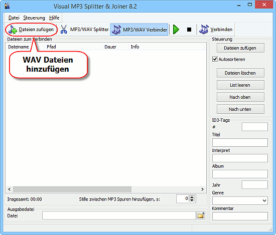 WAV Dateien hinzufgen