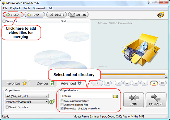 Abrir vídeos para combinarlos