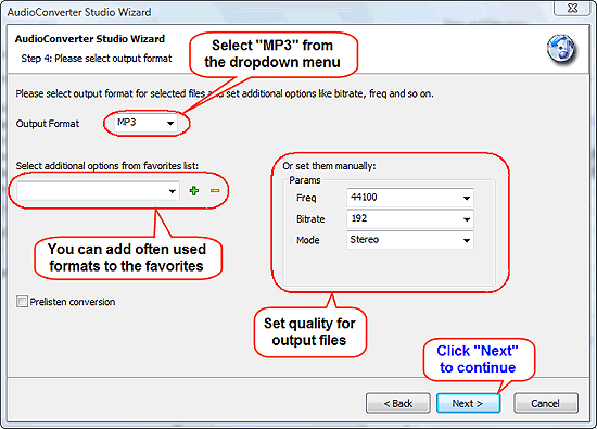 Ajuster la qualité du MP3