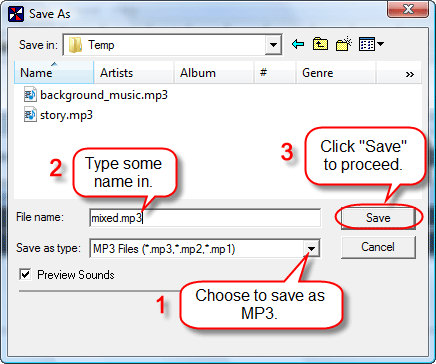 Choose to save as MP3, click Save