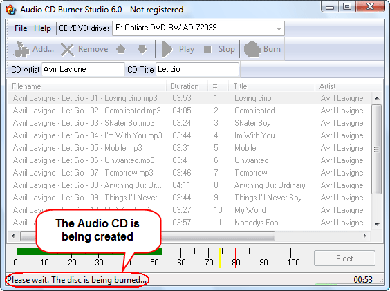 Burning your Audio CD