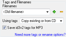 Tags and filenames