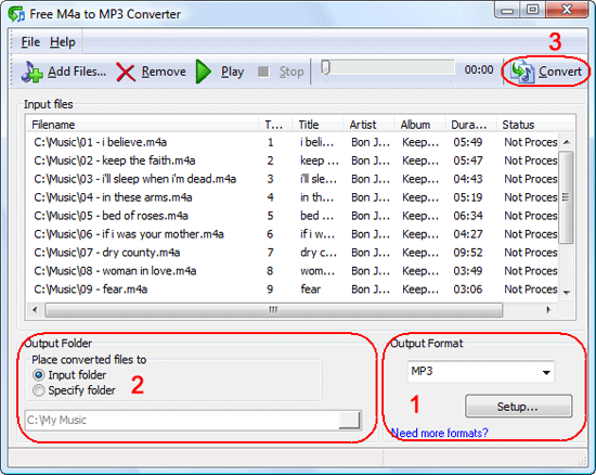 Convert M4A to MP3