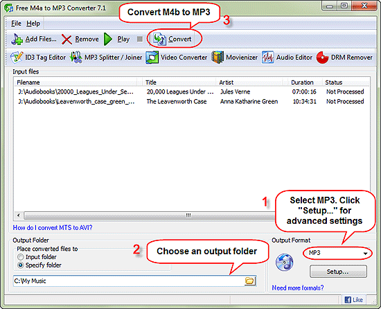 Convert M4b to MP3