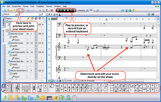 Edit and print your sheet music