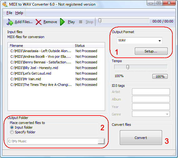 Convert MIDI to WAV