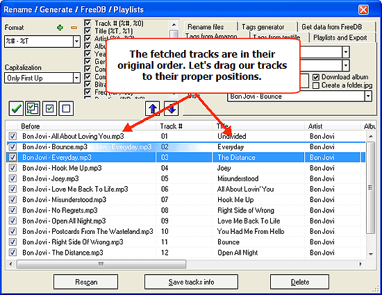 Reorganize your files according to the fetched info