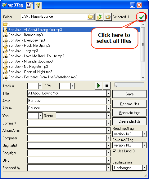 Select files with missing or incorrect ID3 tags