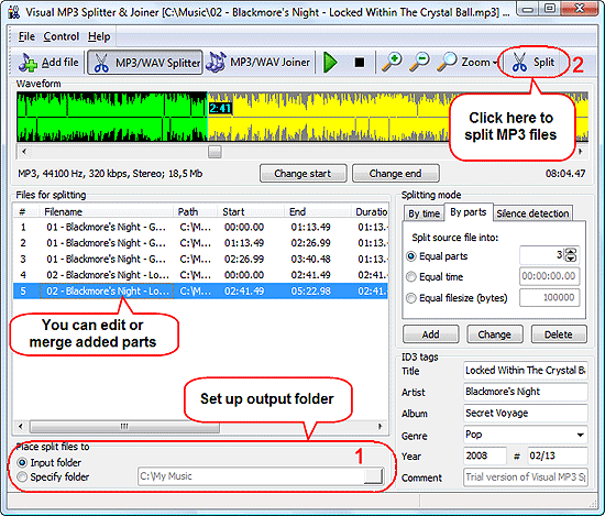 Split all MP3 files